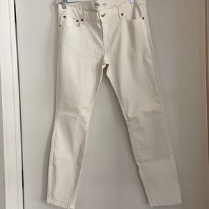 Zara white coated jeans